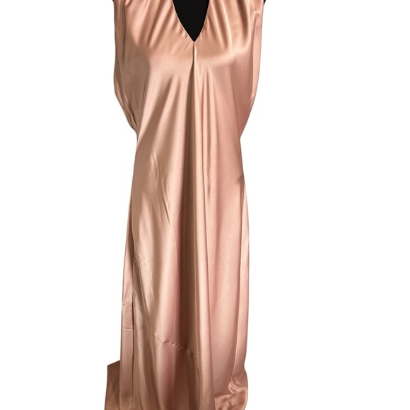 Show Me Your MuMu Jasmine Halter Maxi Dress Luxe Satin Formal Apricot Size XL - Picture 1 of 12